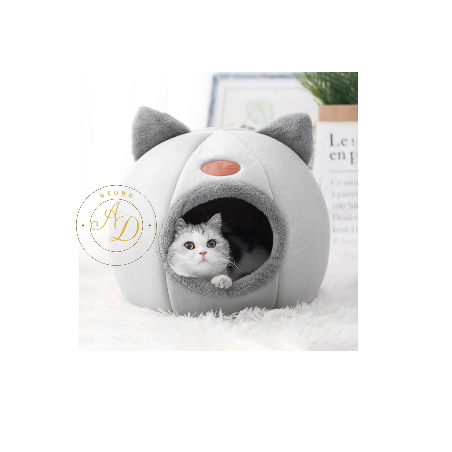 Snug & Stylish Winter Pet Bed: The Perfect Cozy Cave Nest for Your Furry Friends!