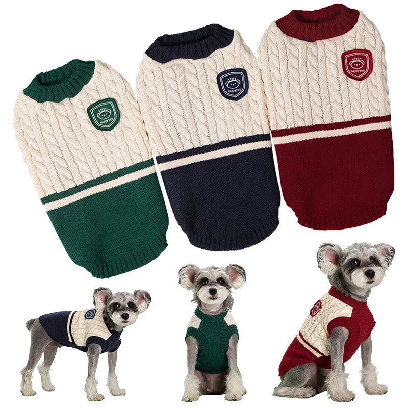 Cozy Knitted Winter Pet Sweater: Perfect for Bulldogs, Teddies, Chihuahuas & More!