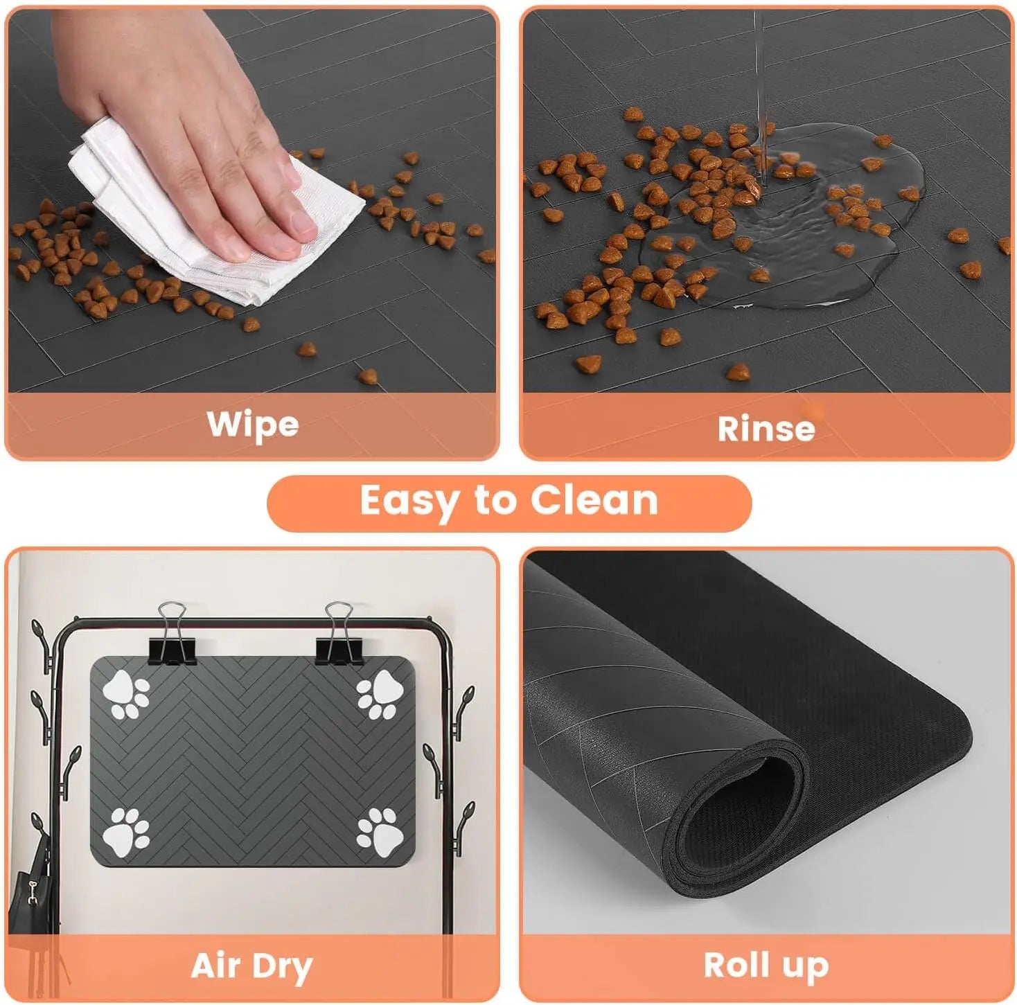 Quick-Dry Waterproof Pet Feeding Mat: The Ultimate Absorbent & Stylish Mealtime Solution!