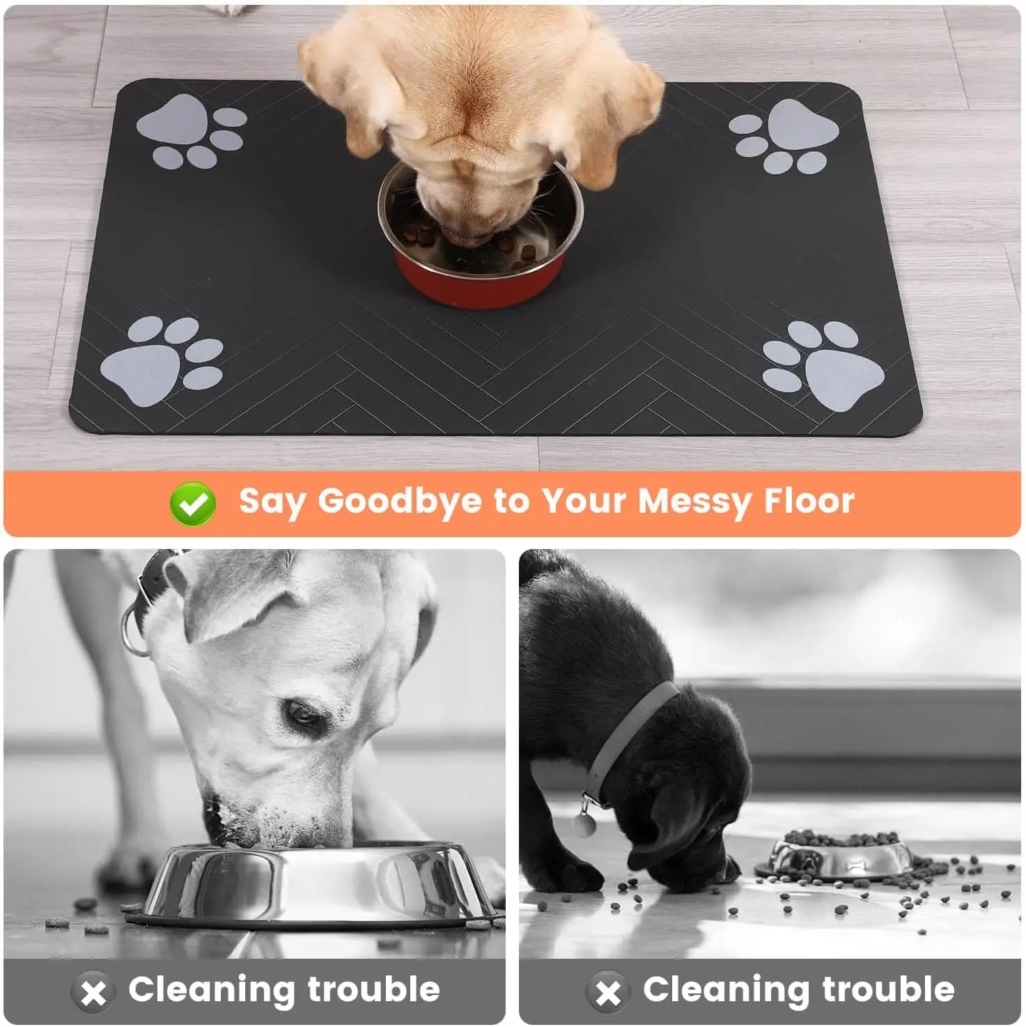 Quick-Dry Waterproof Pet Feeding Mat: The Ultimate Absorbent & Stylish Mealtime Solution!